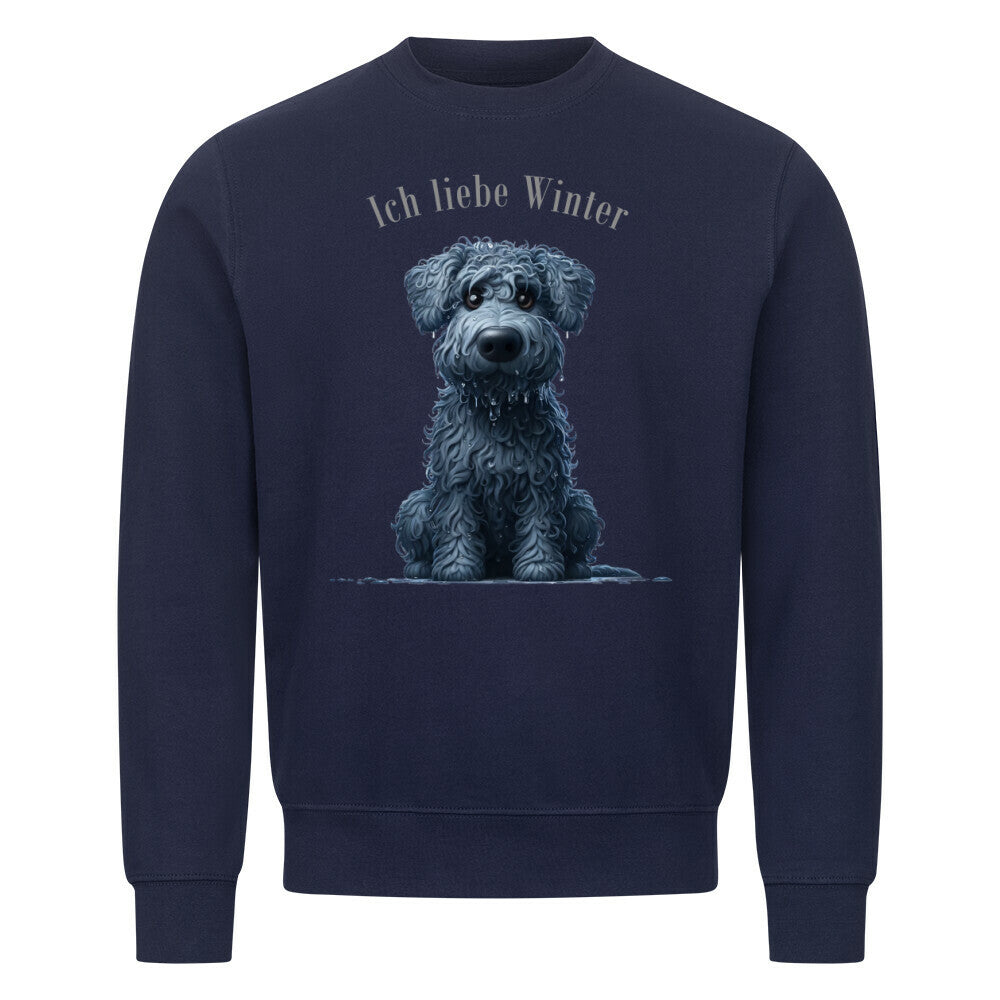 Premium Sweatshirt "Kerry Blue - Winter" Navy Blue – hunde-shirt.de