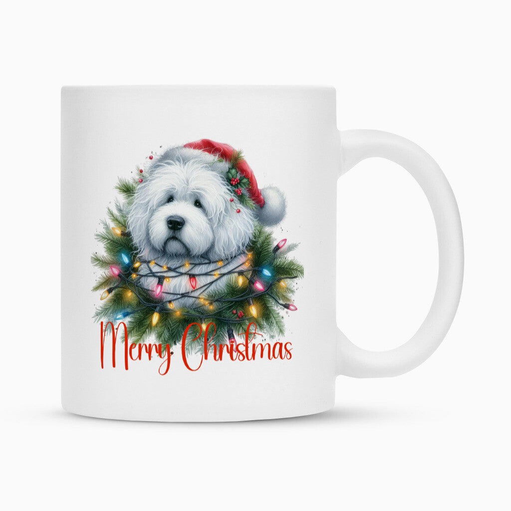 Tasse "Komondor - Merry Christmas" Weiß – hunde-shirt.de