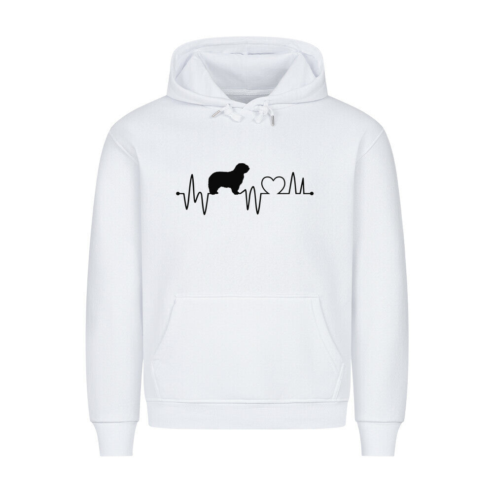 Premium Hoodie "Komondor - Heartbeat" Weiß – hunde-shirt.de