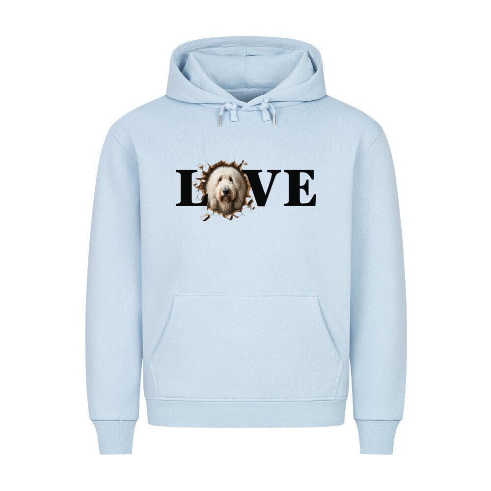 Premium Hoodie "Komondor - LOVE" Babyblau – hunde-shirt.de