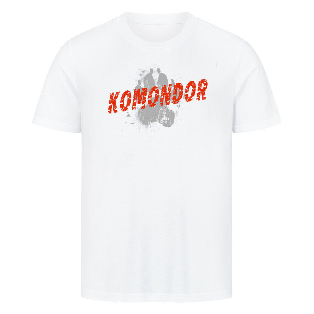 Premium T-Shirt "Komondor - PAW" Weiß – hunde-shirt.de