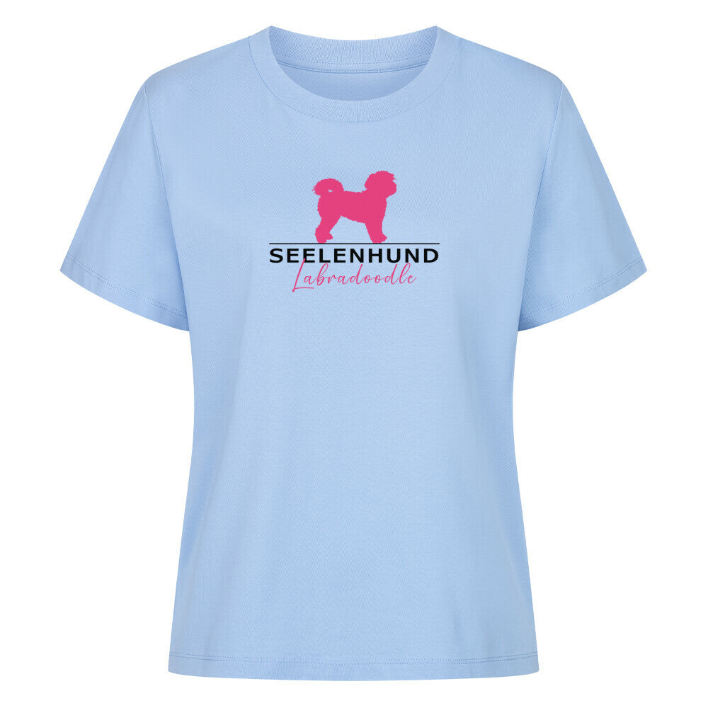 Premium Damen-Shirt "Labradoodle - Seelenhund" Sky Blue – hunde-shirt.de