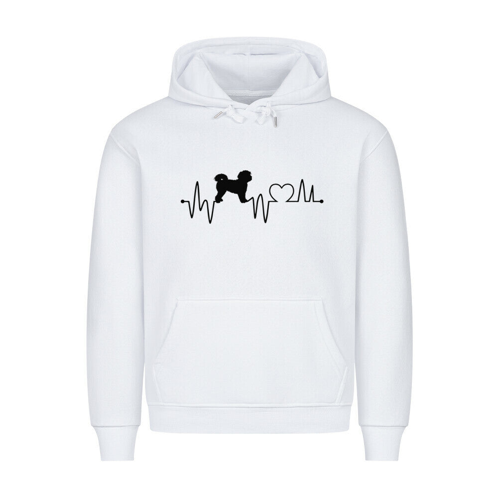 Premium Hoodie "Labradoodle - Heartbeat" Weiß – hunde-shirt.de