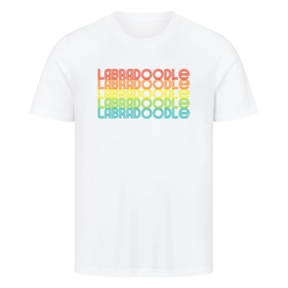 Premium T-Shirt "Labradoodle - RETRO" Weiß – hunde-shirt.de