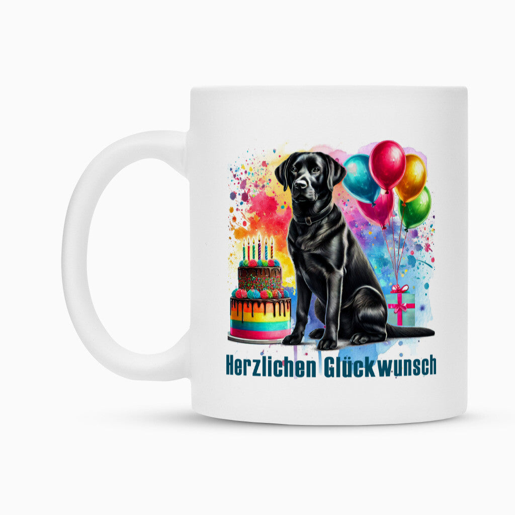 Tasse "Labrador schwarz - Glückwunsch" – hunde-shirt.de