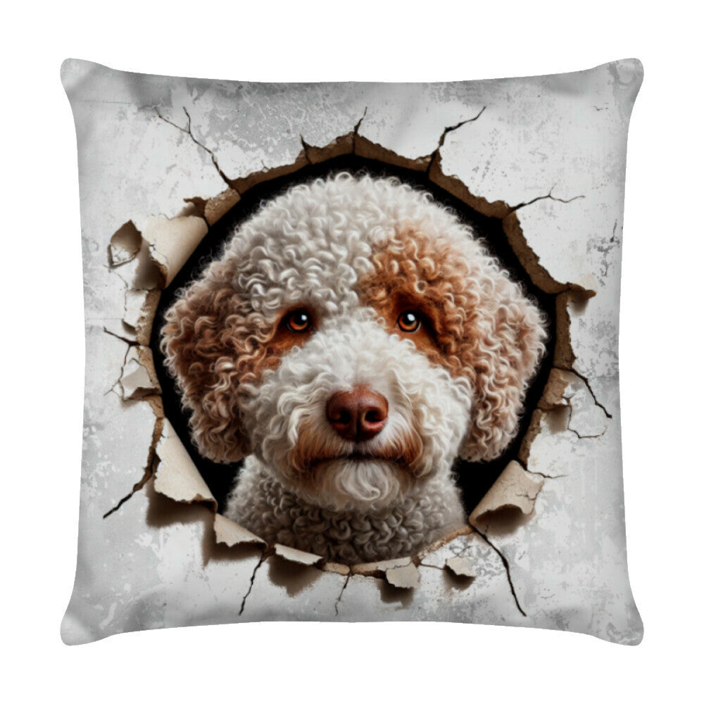 Kissen "Lagotto - Look II" Weiß – hunde-shirt.de