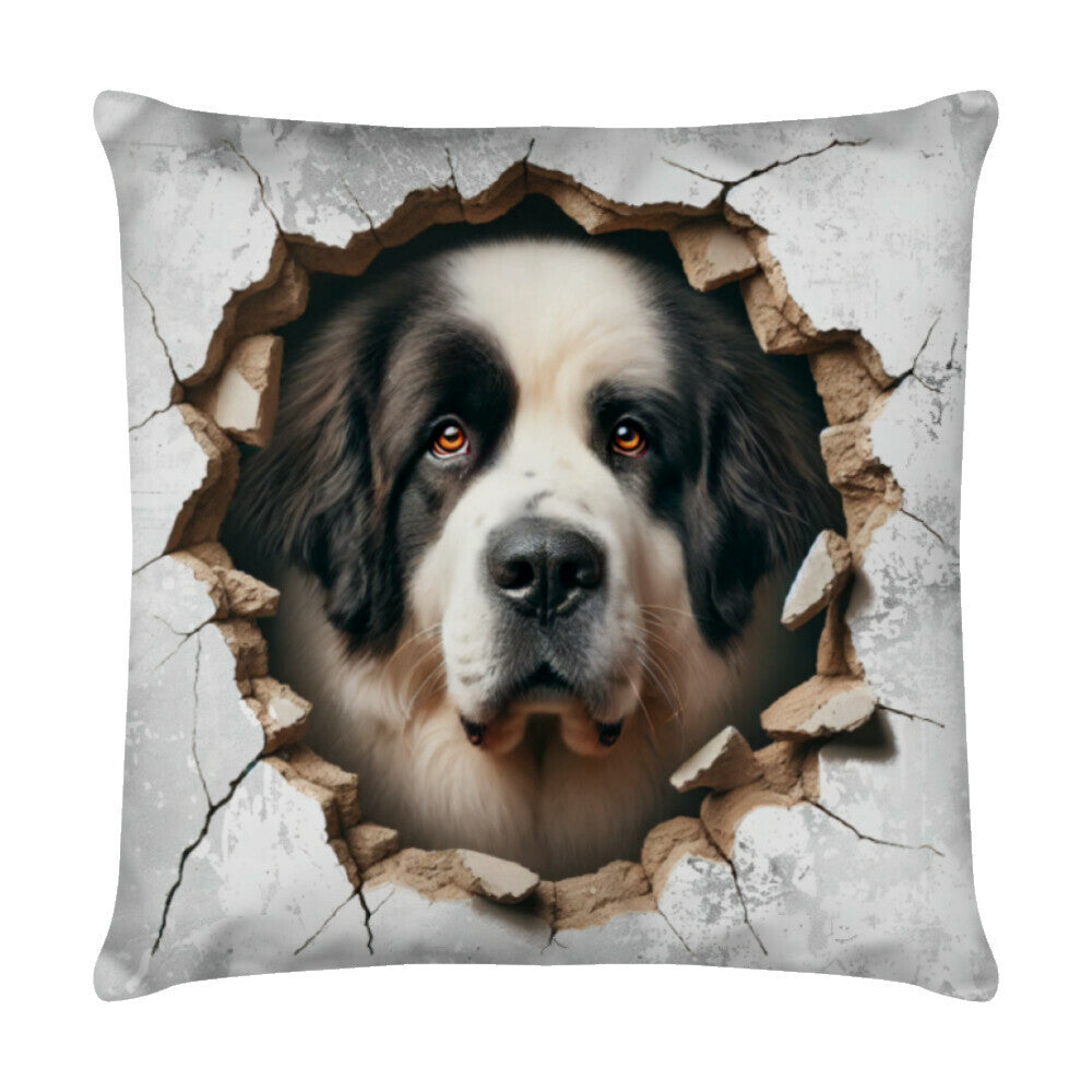 Kissen "Landseer - Look II" Weiß – hunde-shirt.de