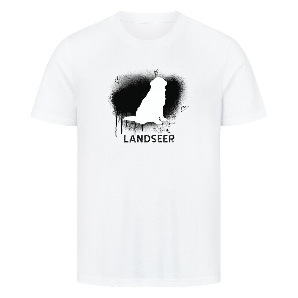 Premium T-Shirt "Landseer - Brush" Weiß – hunde-shirt.de