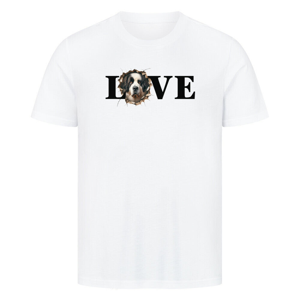 Premium T-Shirt "Landseer - LOVE" Weiß – hunde-shirt.de