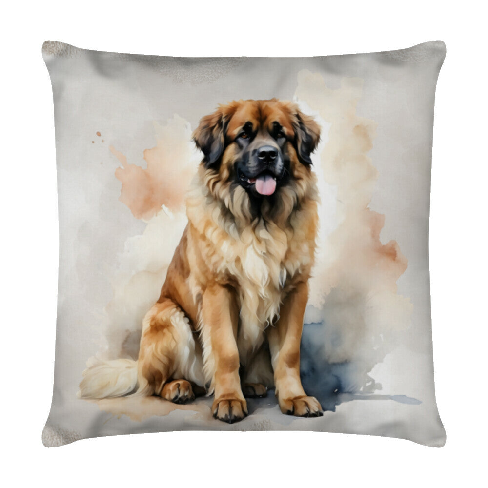 Kissen "Leonberger - Sitz" Weiß – hunde-shirt.de