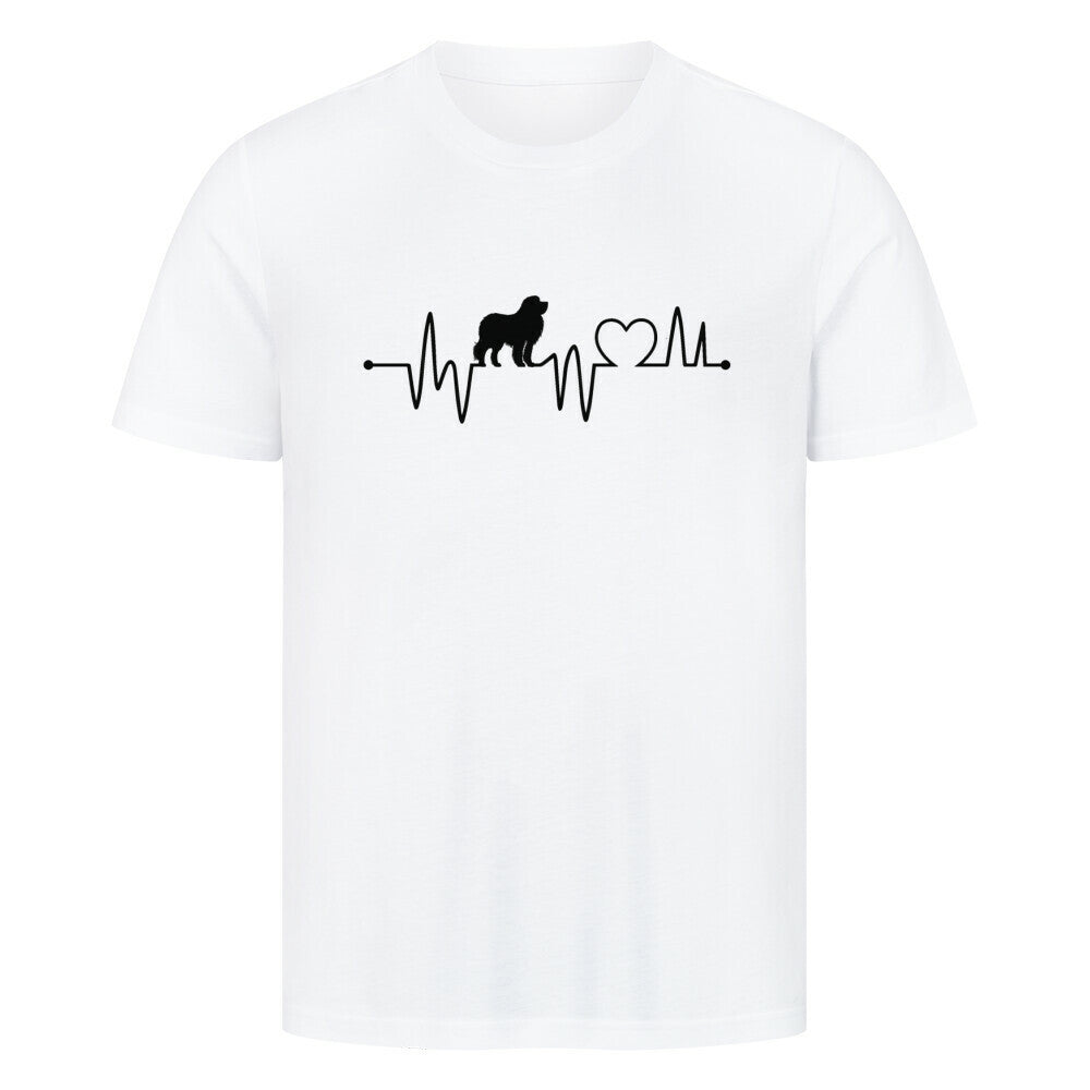 Premium T-Shirt "Leonberger - Heartbeat" Weiß – hunde-shirt.de