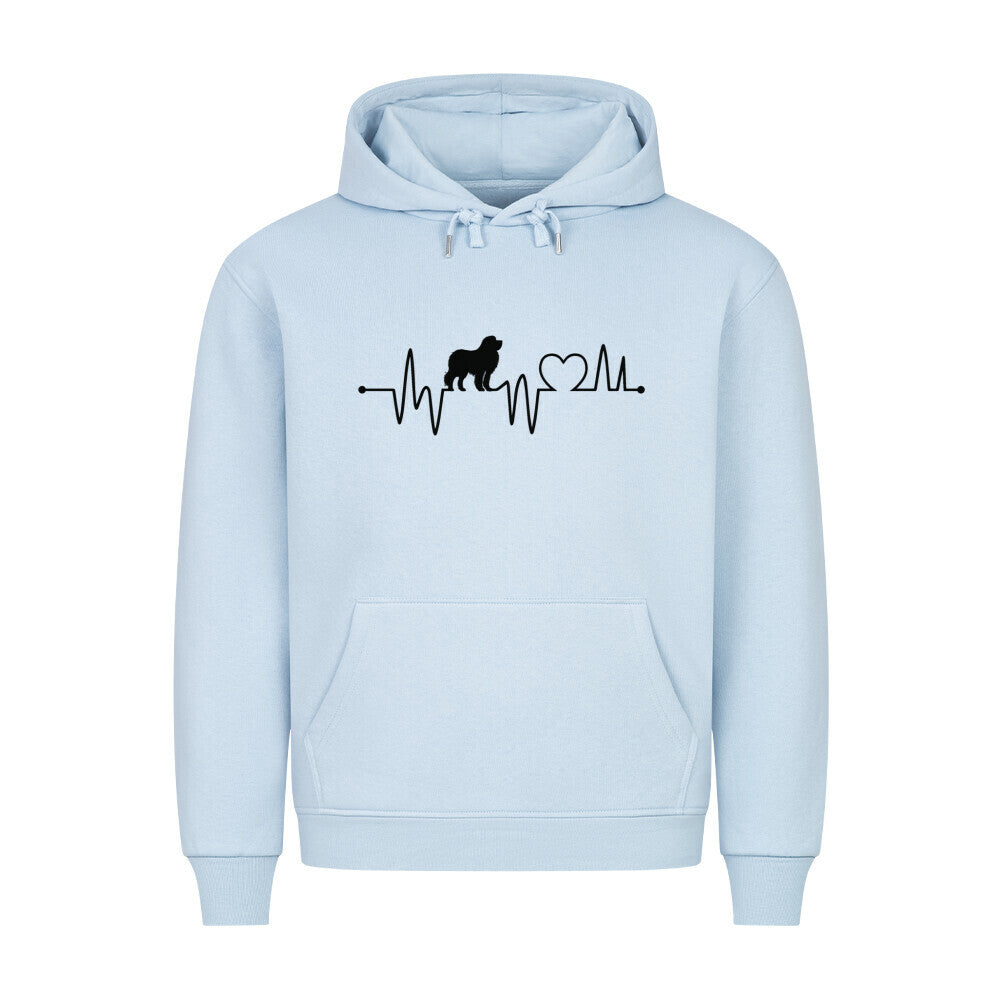 Premium Hoodie "Leonberger - Heartbeat" Babyblau – hunde-shirt.de