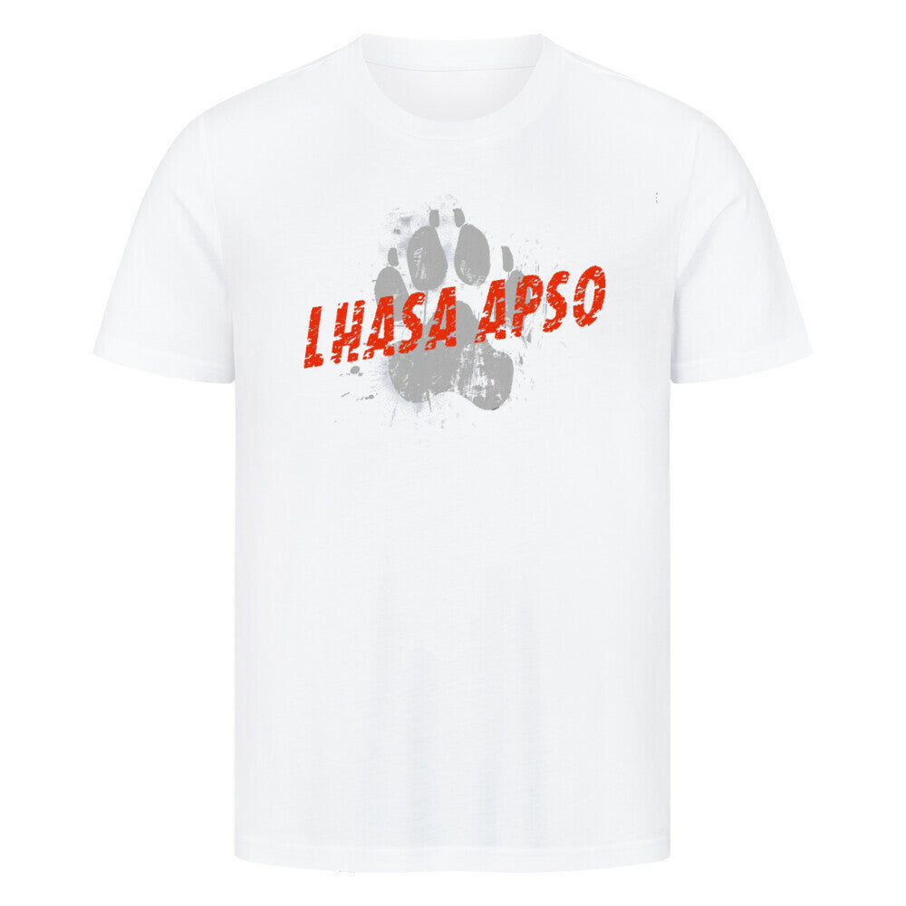 Premium T-Shirt "Lhasa Apso - PAW" Weiß – hunde-shirt.de