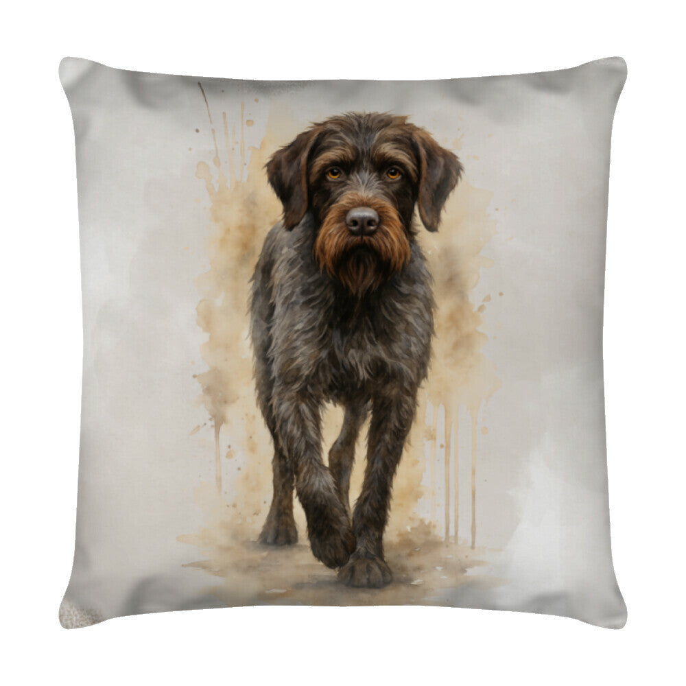 Kissen "Griffon Korthals - Walk" Weiß – hunde-shirt.de