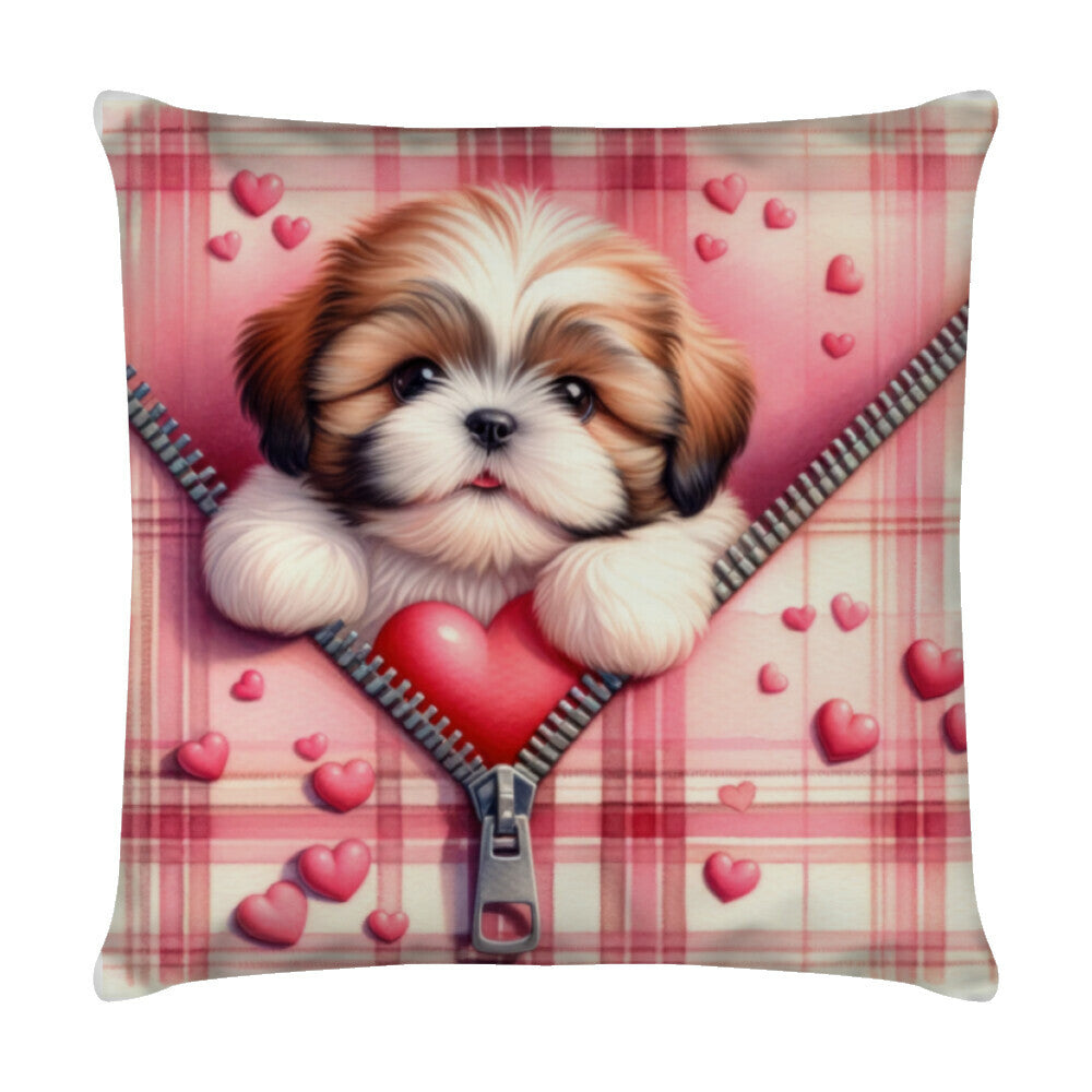 Kissen "Löwchen - LOVE" Weiß – hunde-shirt.de