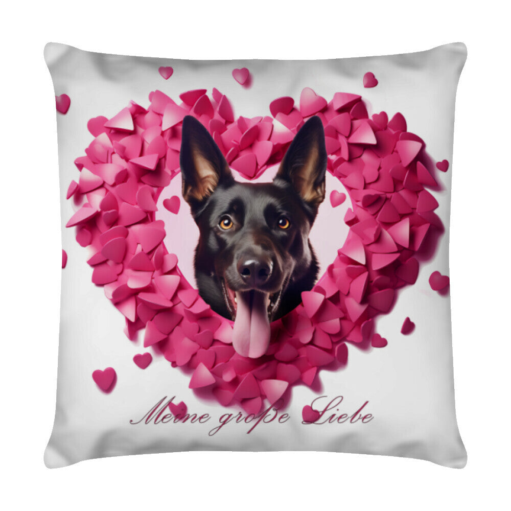 Kissen "Malinois - Meine große Liebe" Weiß – hunde-shirt.de