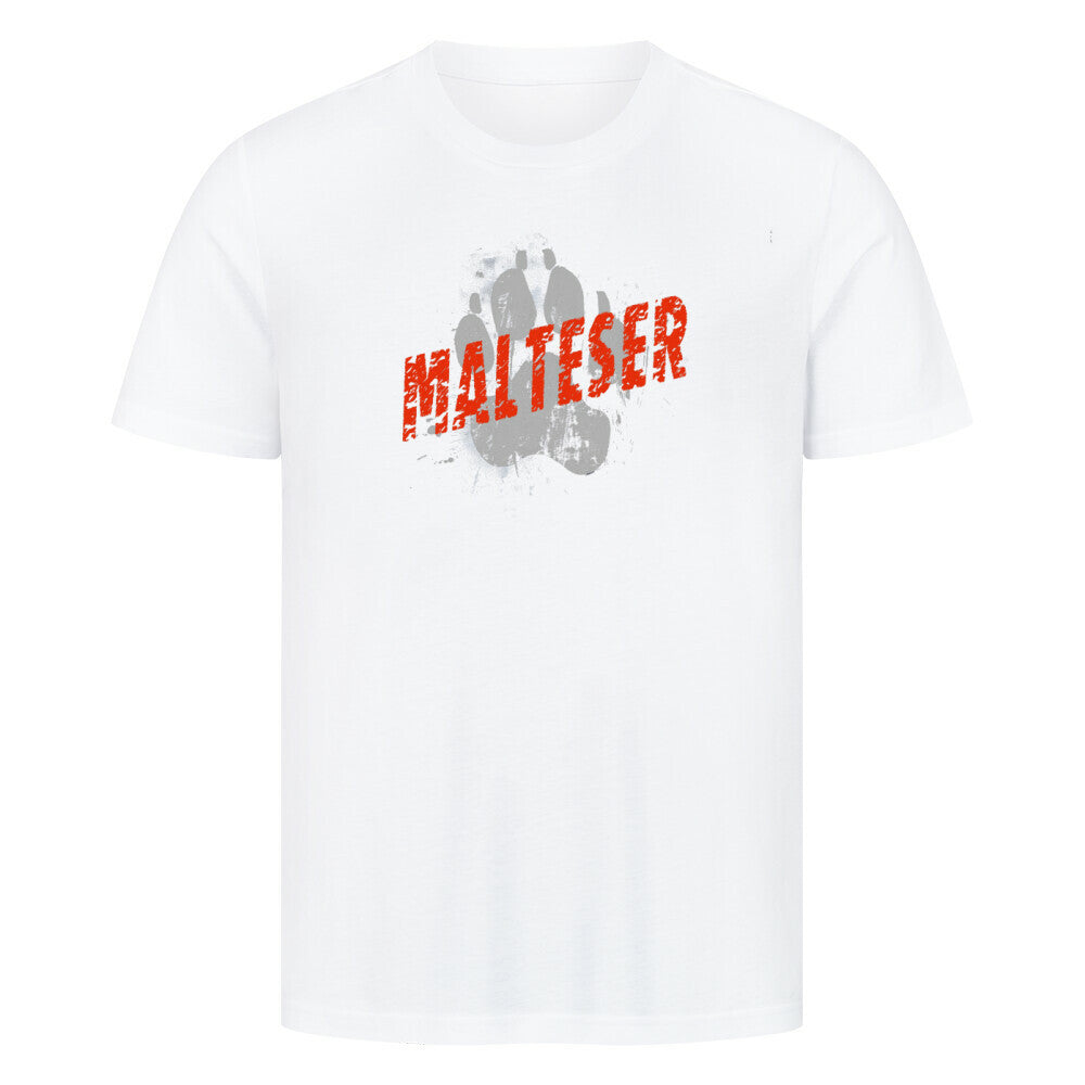 Premium T-Shirt "Malteser - PAW" Weiß – hunde-shirt.de