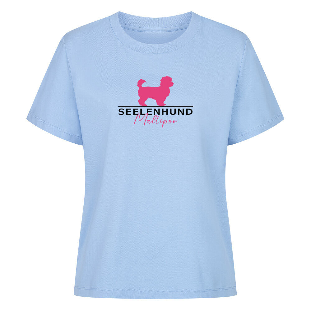 Premium Damen-Shirt "Maltipoo - Seelenhund" Sky Blue – hunde-shirt.de