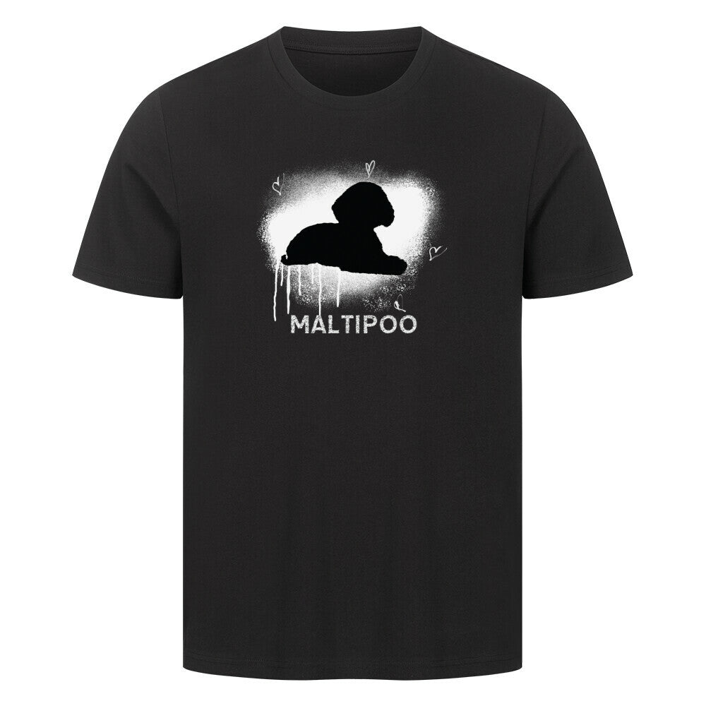 Premium T-Shirt "Maltipoo - Brush" Schwarz – hunde-shirt.de