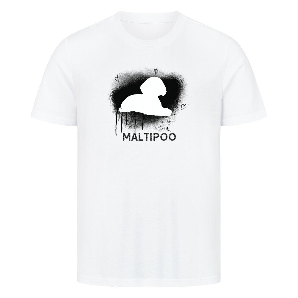 Premium T-Shirt "Maltipoo - Brush" Weiß – hunde-shirt.de