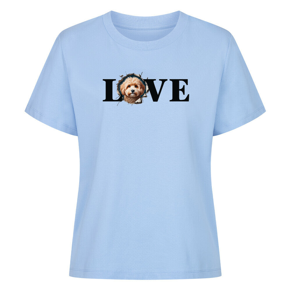 Premium Damen-Shirt "Maltipoo - LOVE" Sky Blue – hunde-shirt.de