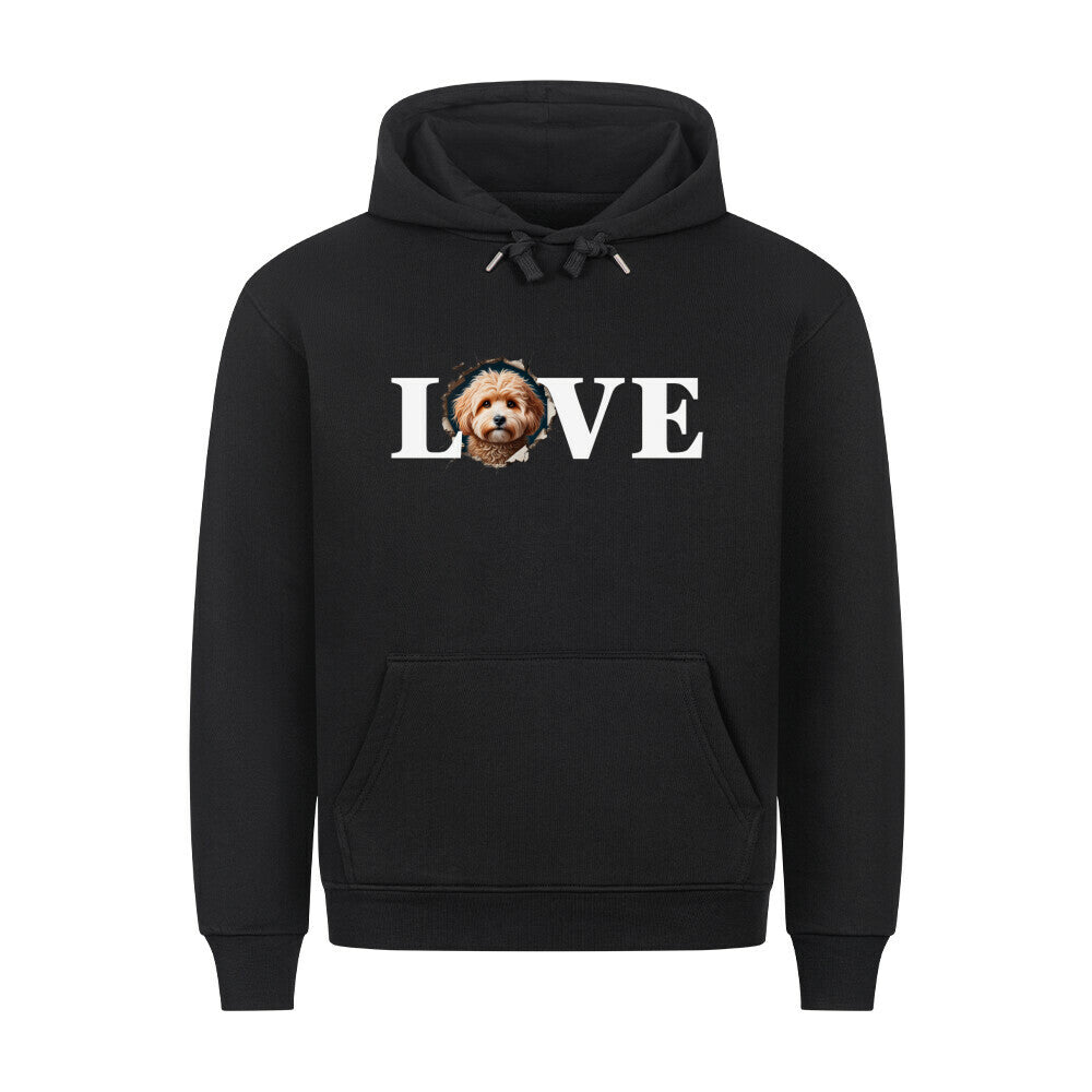 Premium Hoodie "Maltipoo - LOVE" Schwarz – hunde-shirt.de
