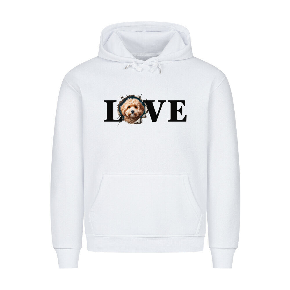 Premium Hoodie "Maltipoo - LOVE" Weiß – hunde-shirt.de