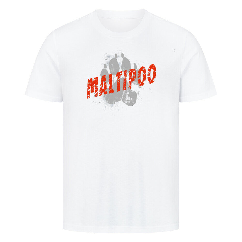 Premium T-Shirt "Maltipoo - PAW" Weiß – hunde-shirt.de