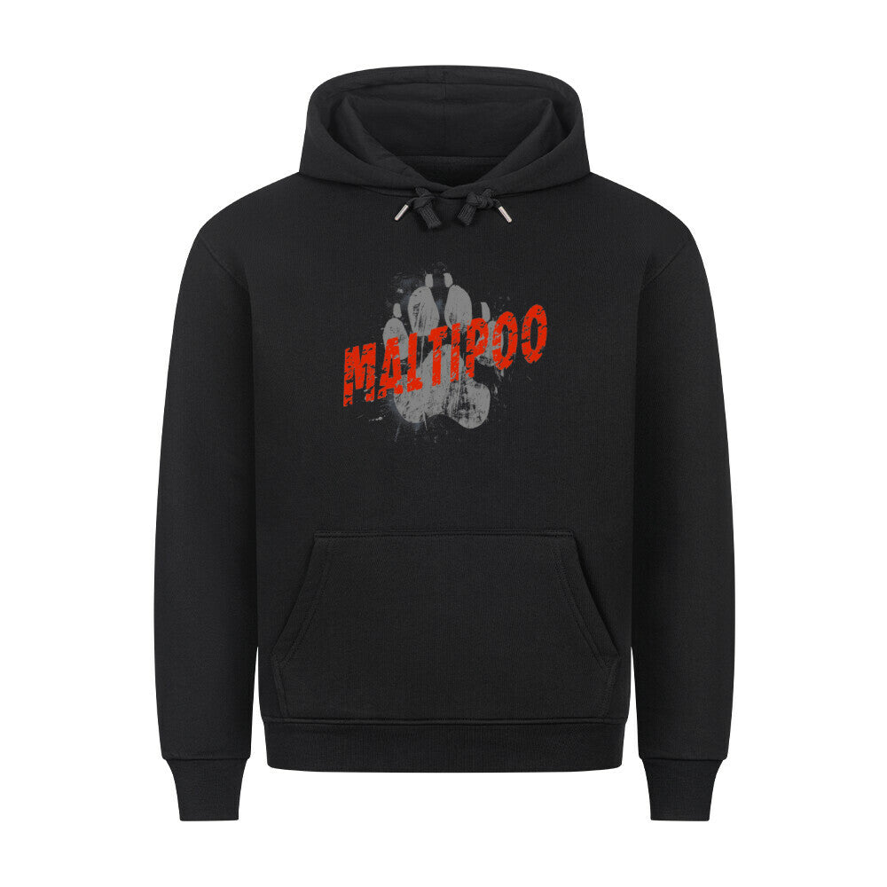 Premium Hoodie "Maltipoo - PAW" Schwarz – hunde-shirt.de