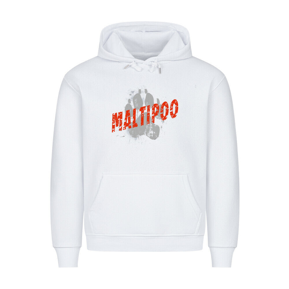 Premium Hoodie "Maltipoo - PAW" Weiß – hunde-shirt.de