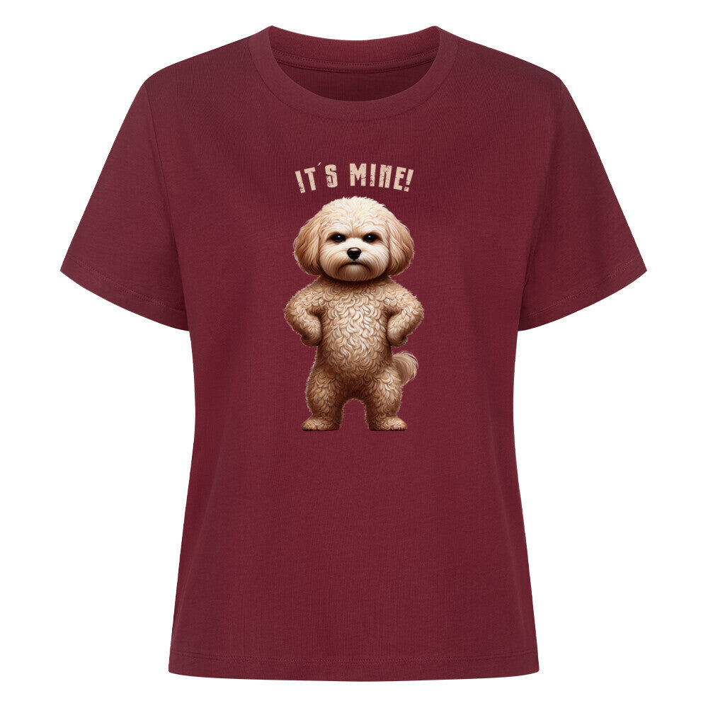 Premium Damen-Shirt "Maltipoo - It´s mine!" Burgunder – hunde-shirt.de