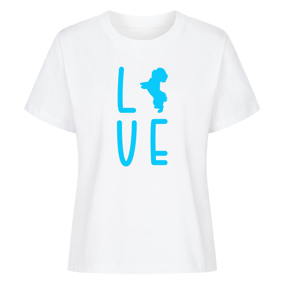 Premium Damen-Shirt "Maltipoo - Love" Weiß – hunde-shirt.de