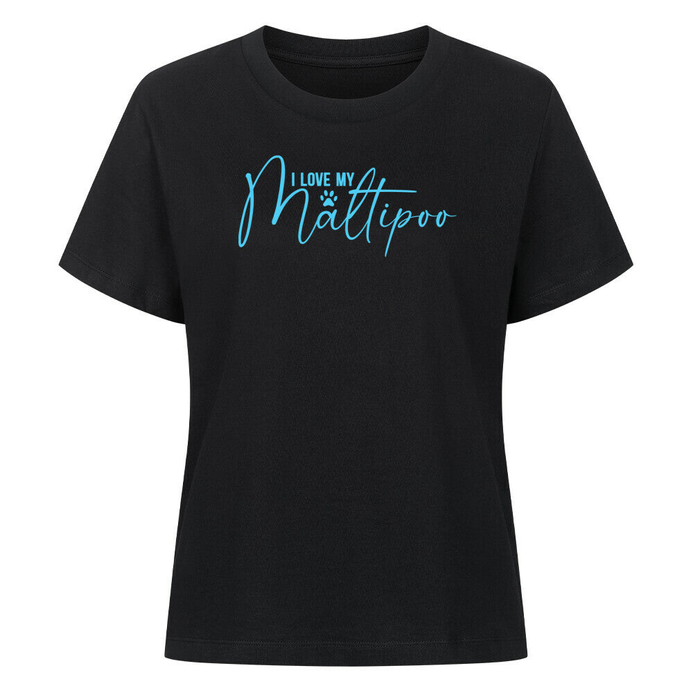 Premium Damen-Shirt "Maltipoo - I love my..." Schwarz – hunde-shirt.de