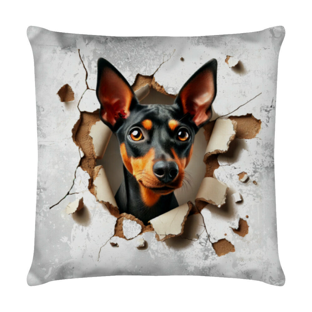 Kissen "Manchester Terrier - Look" Weiß – hunde-shirt.de
