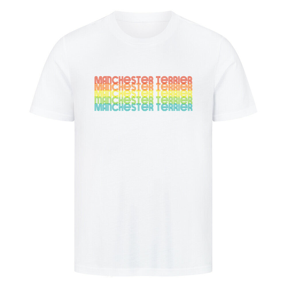 Premium T-Shirt "Manchester Terrier - RETRO" Weiß – hunde-shirt.de