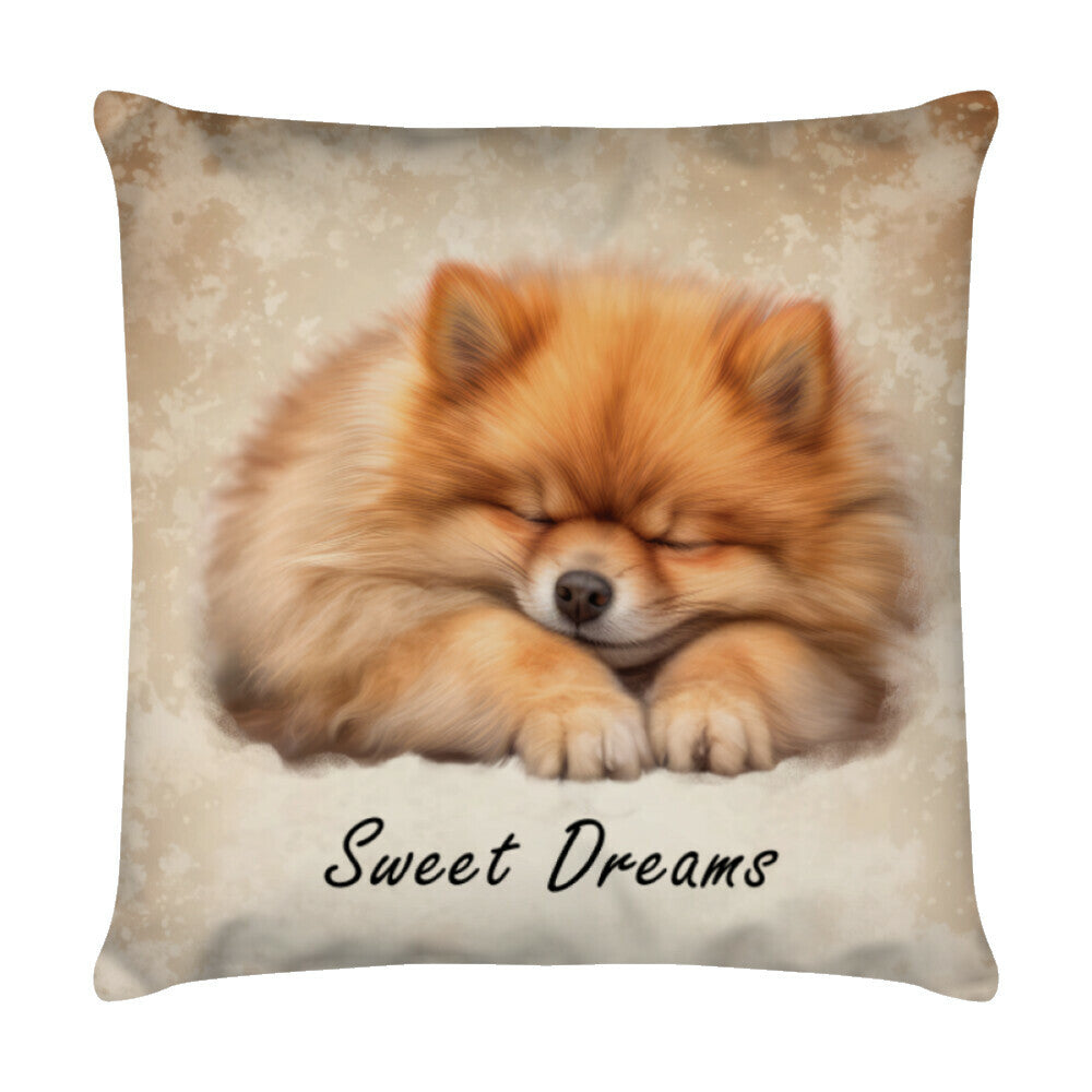 Kissen "Mittelspitz - Sweet Dreams" Weiß – hunde-shirt.de