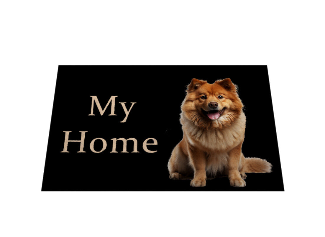 Fußmatte "Mittelspitz - My Home braun" – hunde-shirt.de