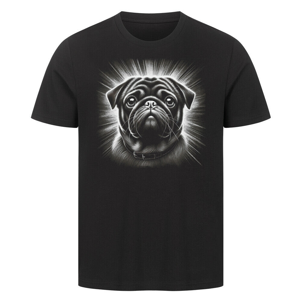 Premium T-Shirt "Mops - Shine" Schwarz – hunde-shirt.de
