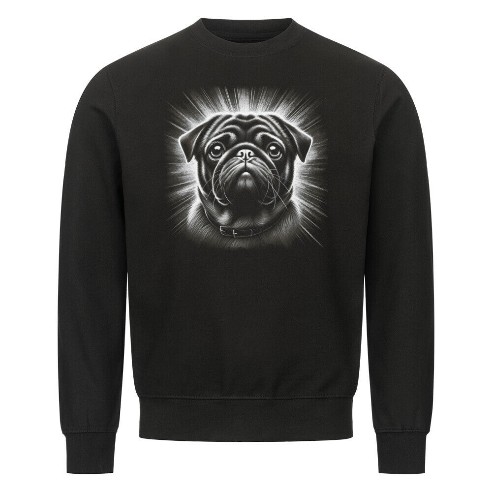 Premium Sweatshirt "Mops - Shine" Schwarz – hunde-shirt.de