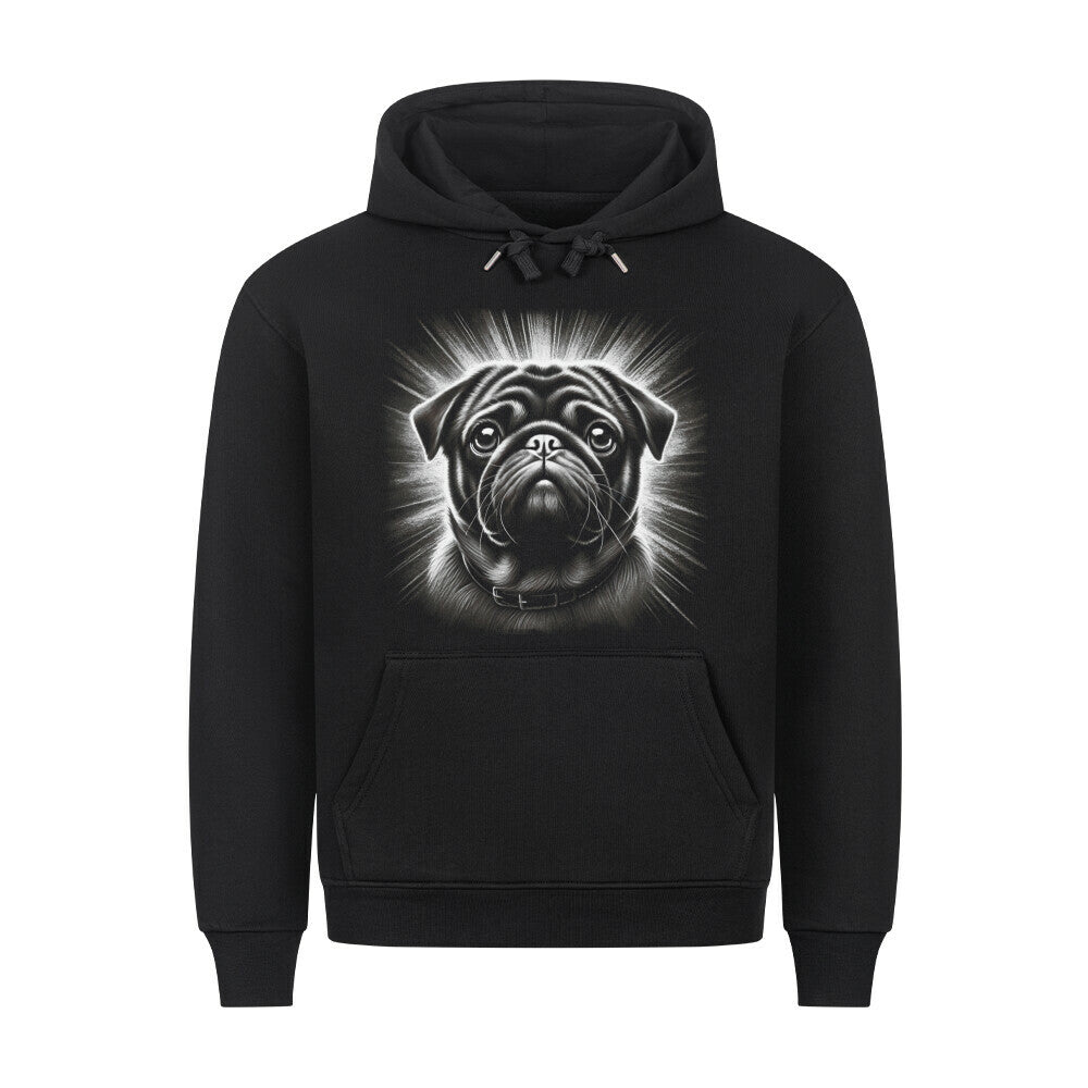 Premium Hoodie "Mops - Shine" Schwarz – hunde-shirt.de