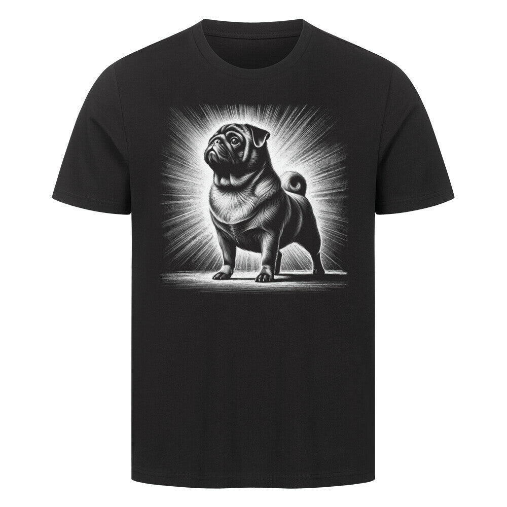 Premium T-Shirt "Mops - Bright" Schwarz – hunde-shirt.de
