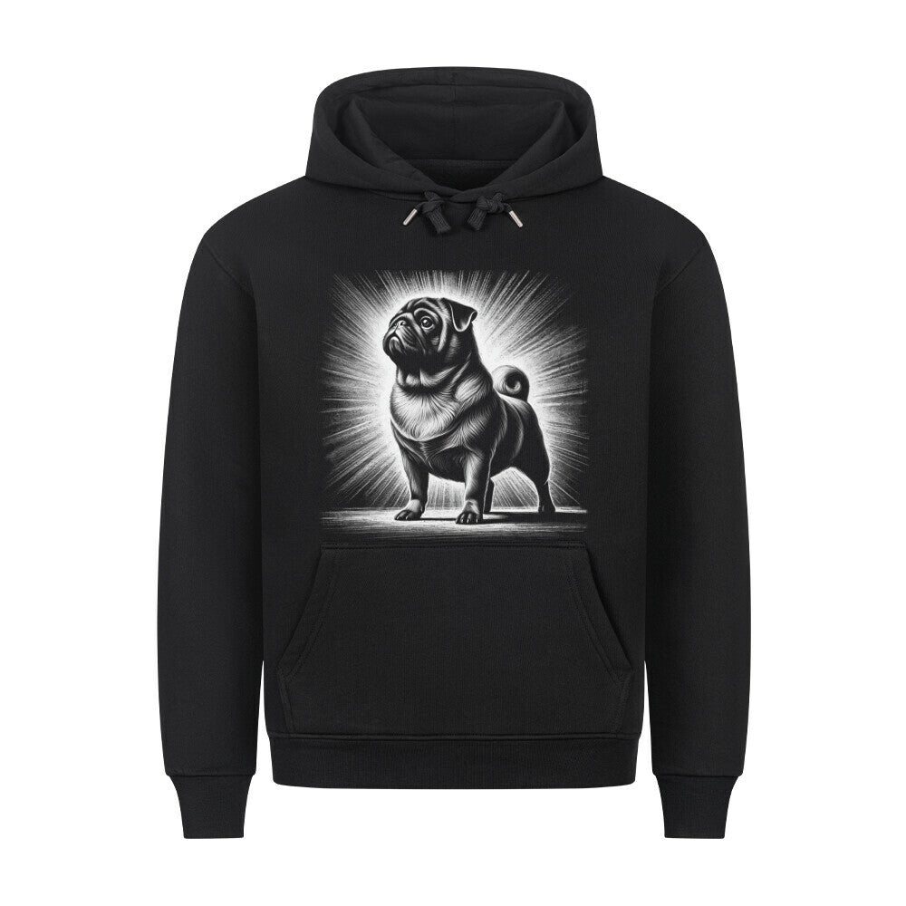 Premium Hoodie "Mops - Bright" Schwarz – hunde-shirt.de
