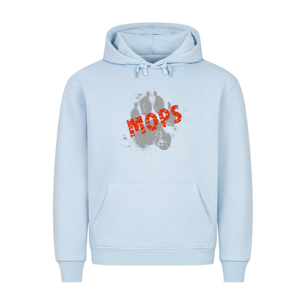 Premium Hoodie "Mops - PAW" Babyblau – hunde-shirt.de