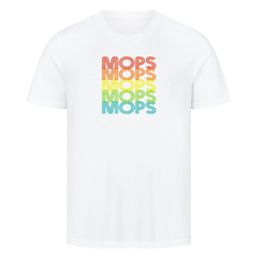Premium T-Shirt "Mops - RETRO" Weiß – hunde-shirt.de