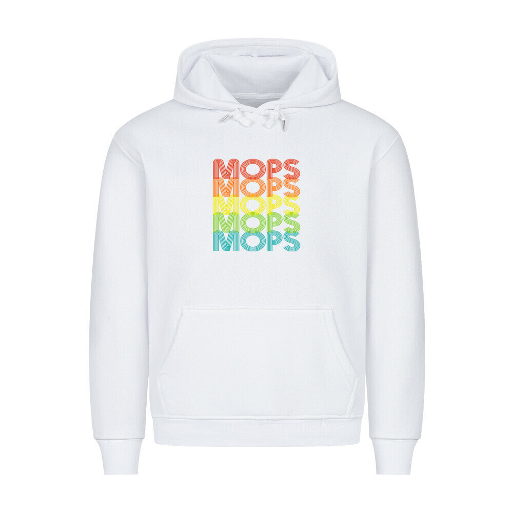 Premium Hoodie "Mops - RETRO" Weiß – hunde-shirt.de