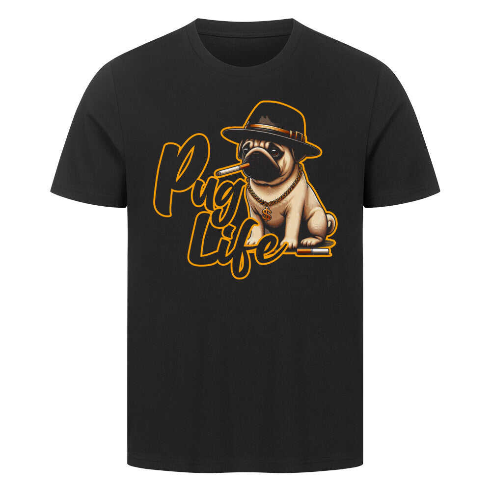 Premium T-Shirt "Mops - Pug Life" Schwarz – hunde-shirt.de
