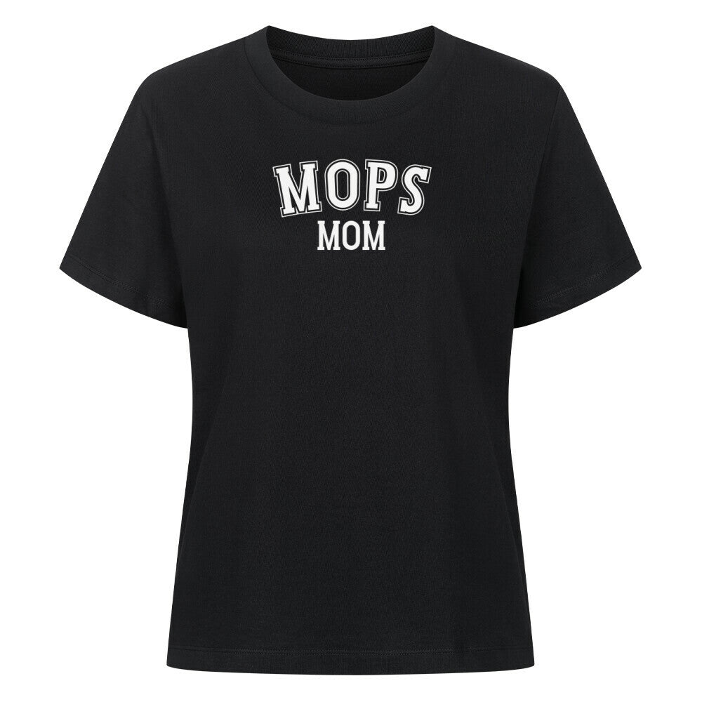 Premium Damen-Shirt "Mops - MOM" Schwarz – hunde-shirt.de