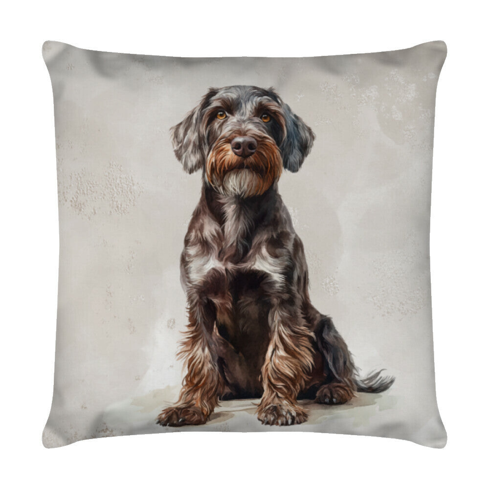 Kissen "Griffon Korthals - Sitz..." Weiß – hunde-shirt.de