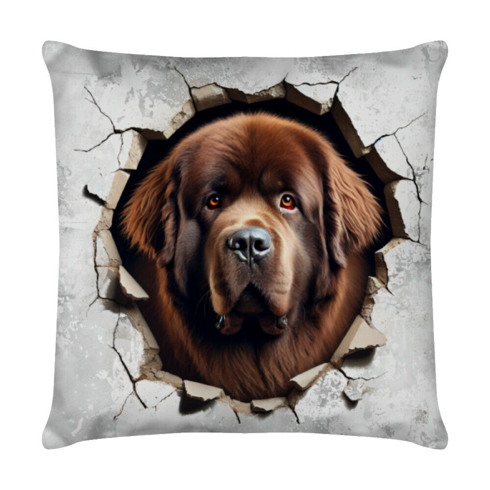 Kissen "Neufundländer - Look" Weiß – hunde-shirt.de