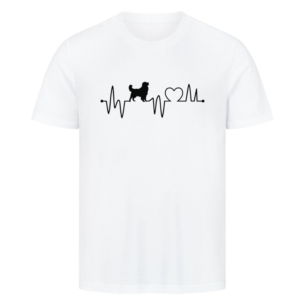Premium T-Shirt "Neufundländer - Heartbeat" Weiß – hunde-shirt.de